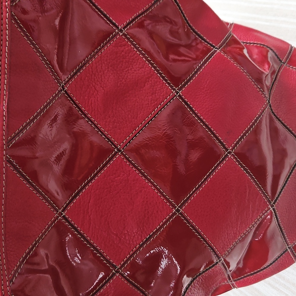 Tignanello Red Leather Patchwork Large Bag - image 4